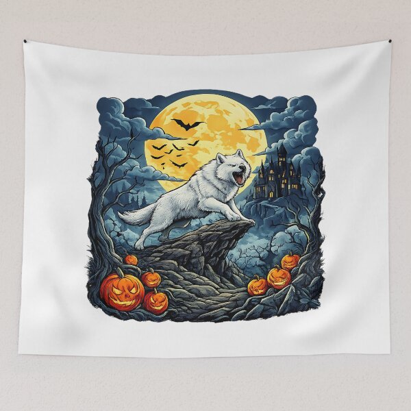Item preview, West Highland White Terrier Moon spooky  humor halloween designed and sold by ArtDesignTp.