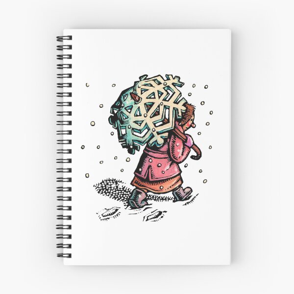 Item preview, Woman walks in the snow with snowflake umbrella designed and sold by LisaHaney.