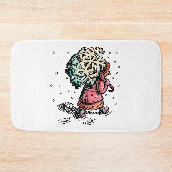 Item preview, Woman walks in the snow with snowflake umbrella designed and sold by LisaHaney.