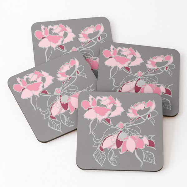 Item preview, Crossed duo of pink flowers designed and sold by GENEST-V.