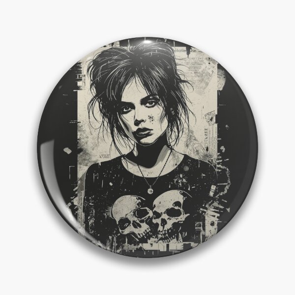 Item preview, Goth Girl Collage Dual Skulls designed and sold by ERODED SELF.