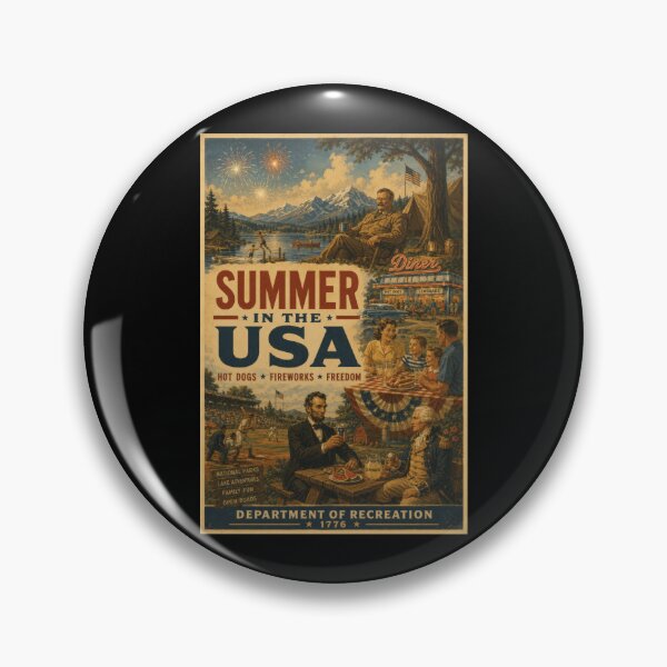 Item preview, Summer in the USA Americana Travel Poster designed and sold by TheTrendsDesk.