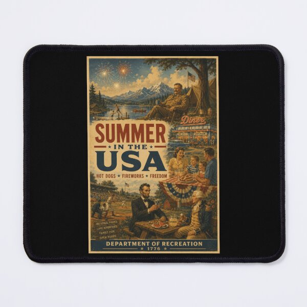 Item preview, Summer in the USA Americana Travel Poster designed and sold by TheTrendsDesk.