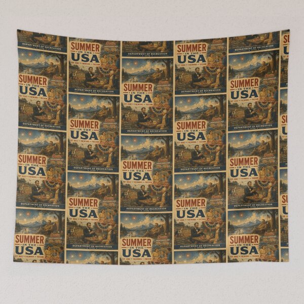 Item preview, Summer in the USA Americana Travel Poster designed and sold by TheTrendsDesk.