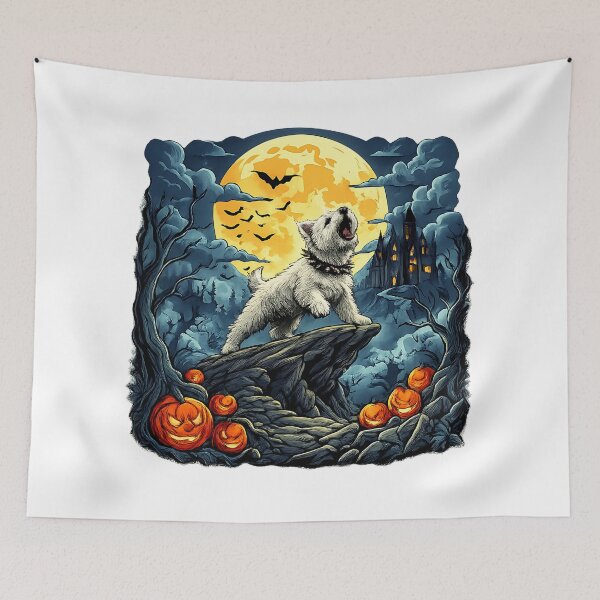 Item preview, West Highland White Terrier Moon spooky panda halloween designed and sold by ArtDesignTp.