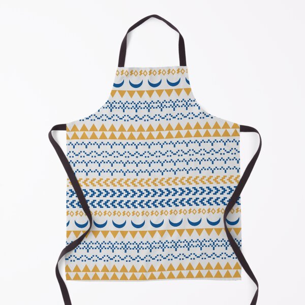 Item preview, Tribal Moon, Land and Sea Print - Greek Blue, Gold and White designed and sold by Daniel Bevis Design.