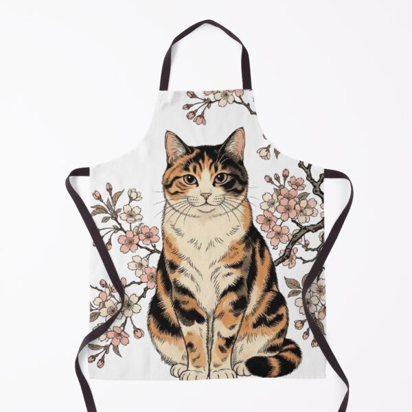Item preview, Kawaii Calico Cat with Cherry Blossoms Japanese Sakura Art designed and sold by vekotpu.