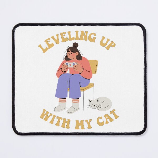 Item preview, Leveling Up With My Cat - Cozy Gamer Design for Cat Lovers designed and sold by Inklyst.