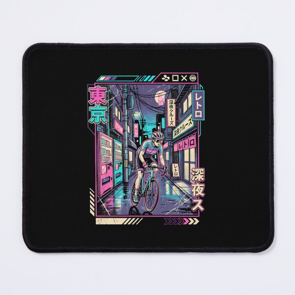 Item preview, Midnight Tokyo Cyclist – 90s Japanese Neon Streetwear Urban Design designed and sold by DesignDoodleArt.