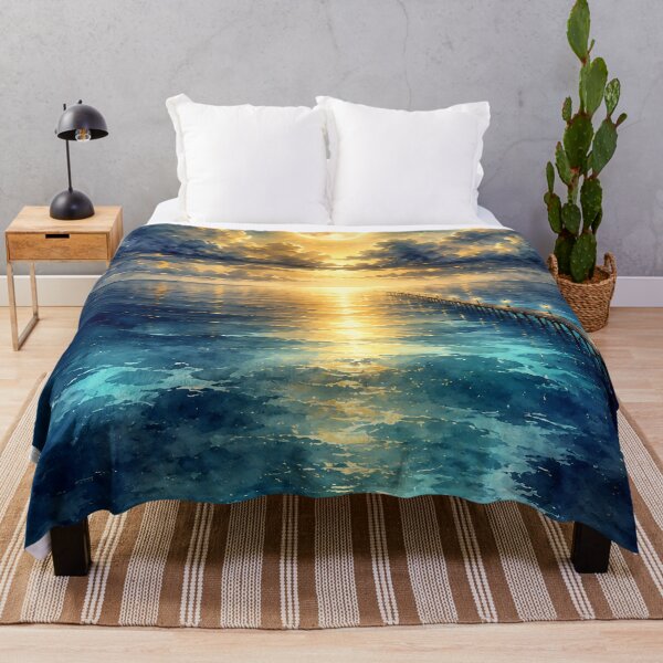 Item preview, Moonlit Ocean Pier Dreamy Seascape Watercolor Night Art designed and sold by PixelParinda.