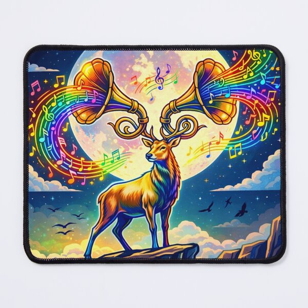 Item preview, Moonlight Melody – Deer with Gramophone Antlers designed and sold by Dogandesighn.