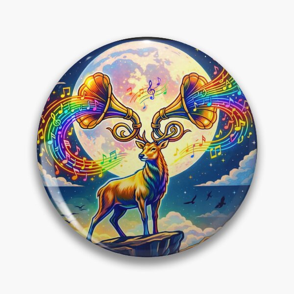 Item preview, Moonlight Melody – Deer with Gramophone Antlers designed and sold by Dogandesighn.