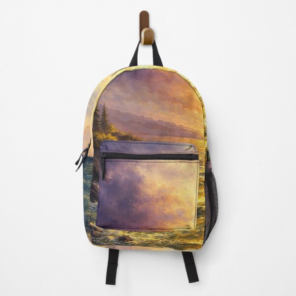 Item preview, Sunset Sailboats and Golden Coastal Shoreline Seascape Art Print designed and sold by Joey Santiago.