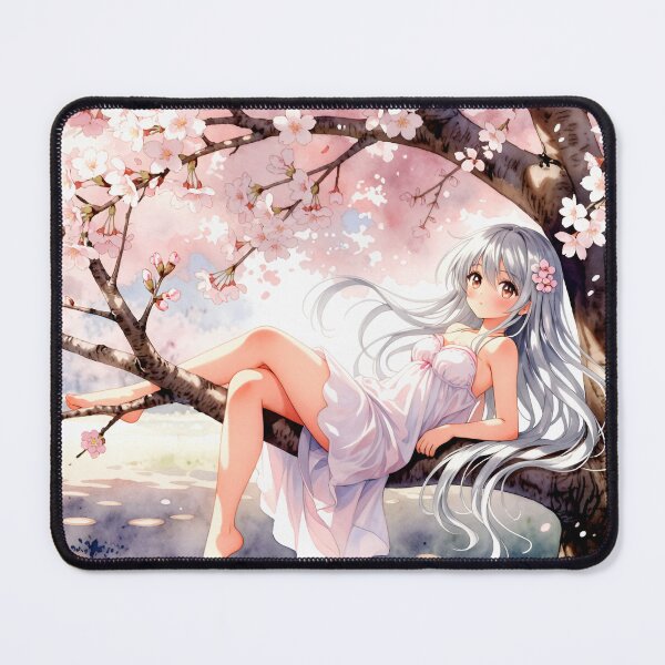 Item preview, Beneath the Sakura Tree – Dreamy Watercolor Anime Art designed and sold by AetheraVI.