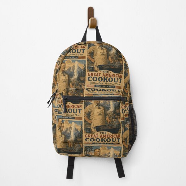 Item preview, The Great American Cookout Yellowstone National Park Theodore Roosevelt Vintage Poster designed and sold by TheTrendsDesk.