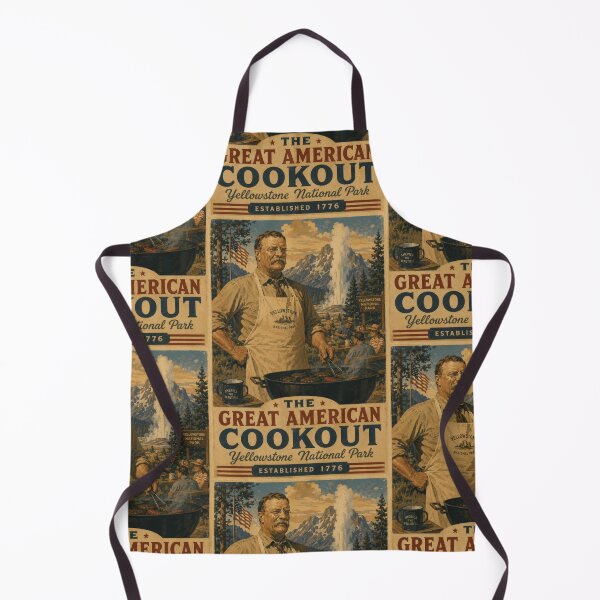 Item preview, The Great American Cookout Yellowstone National Park Theodore Roosevelt Vintage Poster designed and sold by TheTrendsDesk.