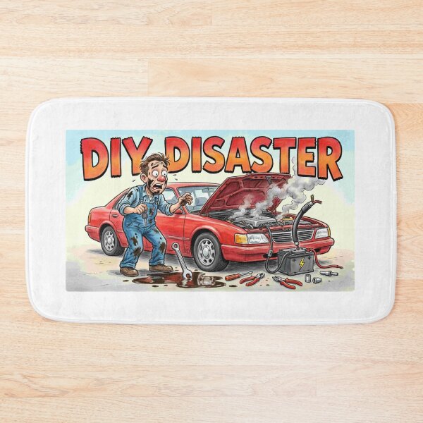 Item preview, DIY Disaster - Car Repair Fail Funny Cartoon designed and sold by Petringo.