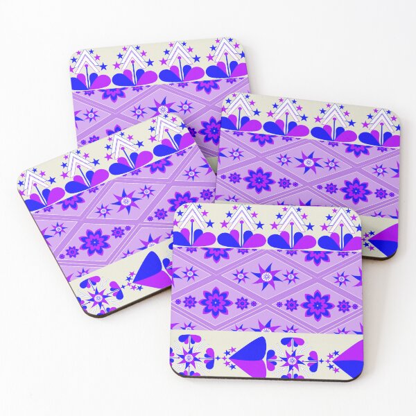 Item preview, Violet Star Blossom Seamless Folk Art Geometric Pattern Background designed and sold by Ei-Ei.
