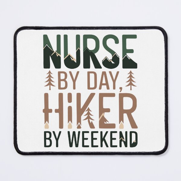 Item preview, NURSE BY DAY, HIKER BY WEEKEND Typography Shirt designed and sold by Inklyst.