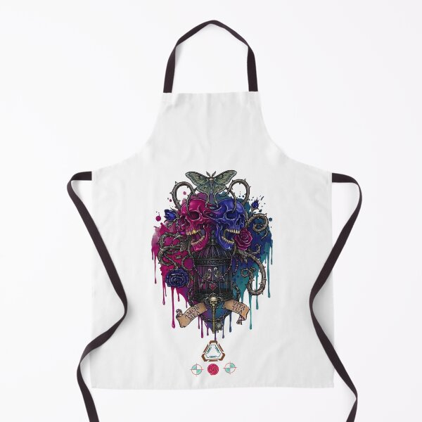 Item preview, Amor Mea Vita Tua – Gothic Dual Skull & Birdcage Illustration designed and sold by m-yoga-store.