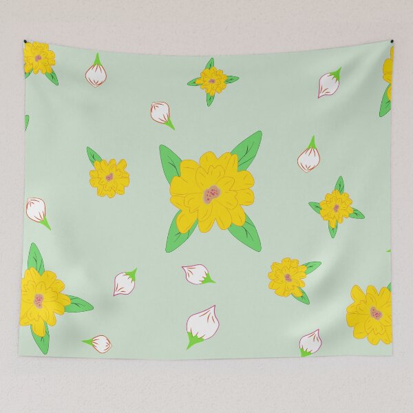 Item preview, Yellow Floral Seamless Pattern with Blooming Flowers and Buds designed and sold by Ei-Ei.