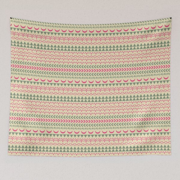 Item preview, Tribal Moon, Land and Sea Print - Pistachio, Blossom Pink and Cream designed and sold by Daniel Bevis Design.