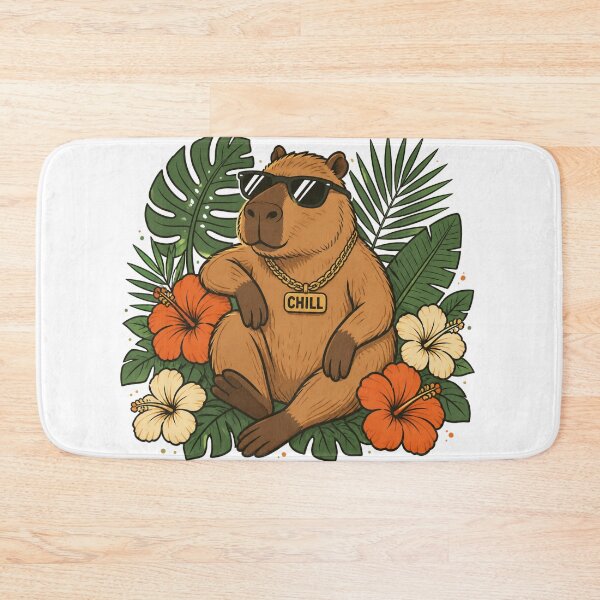 Item preview, Chill Capybara Relaxing Animal Illustration designed and sold by Girlsale.