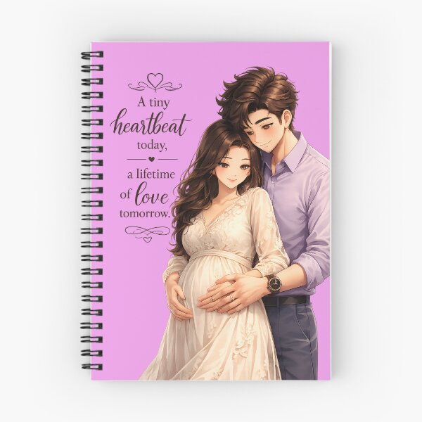 Item preview, A Tiny Heartbeat Today, A Lifetime of Love Tomorrow – Anime Pregnancy Couple Wall Art designed and sold by Velmart.