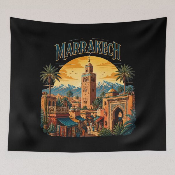 Item preview, Marrakech Sunset Skyline – Moroccan Travel Art designed and sold by ABLAT-CREATIONS.
