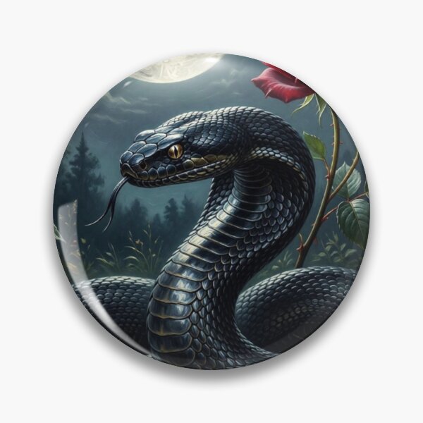 Item preview, Black Snake and Red Rose Under Moonlight designed and sold by VelarisMoon.