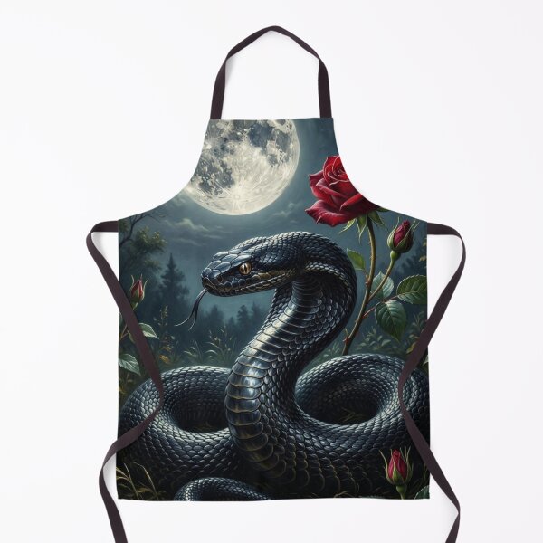 Item preview, Black Snake and Red Rose Under Moonlight designed and sold by VelarisMoon.
