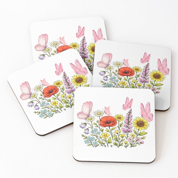 Item preview, Colorful Wildflower Garden with Butterflies designed and sold by madebysiwa.