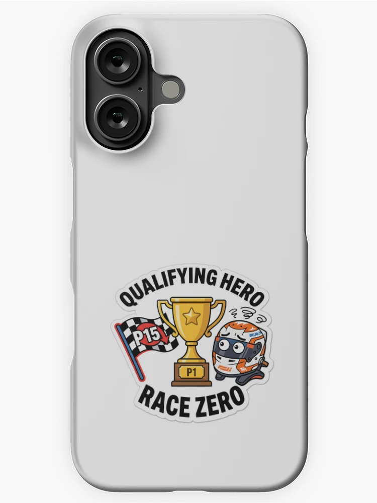 Thumbnail 1 of 4, iPhone Case, Qualifying Hero - Sim Racing Humor designed and sold by GarageGraphics.