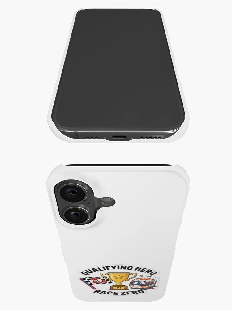 Thumbnail 3 of 4, iPhone Case, Qualifying Hero - Sim Racing Humor designed and sold by GarageGraphics.