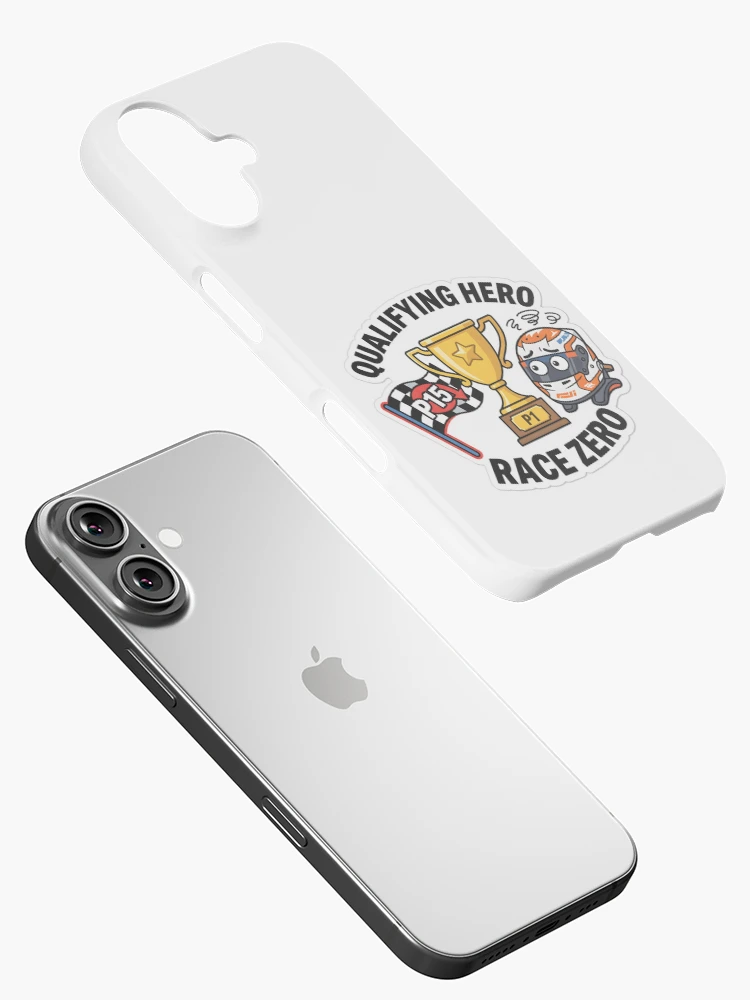 Thumbnail 2 of 4, iPhone Case, Qualifying Hero - Sim Racing Humor designed and sold by GarageGraphics.