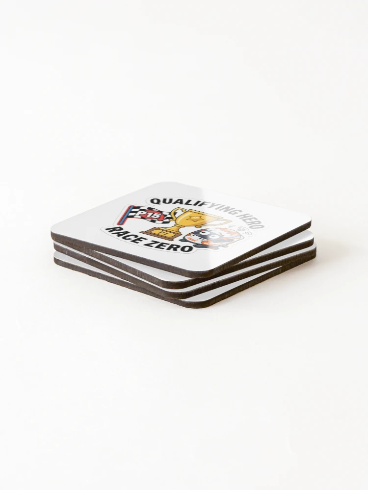 Thumbnail 4 of 5, Coasters (Set of 4), Qualifying Hero - Sim Racing Humor designed and sold by GarageGraphics.