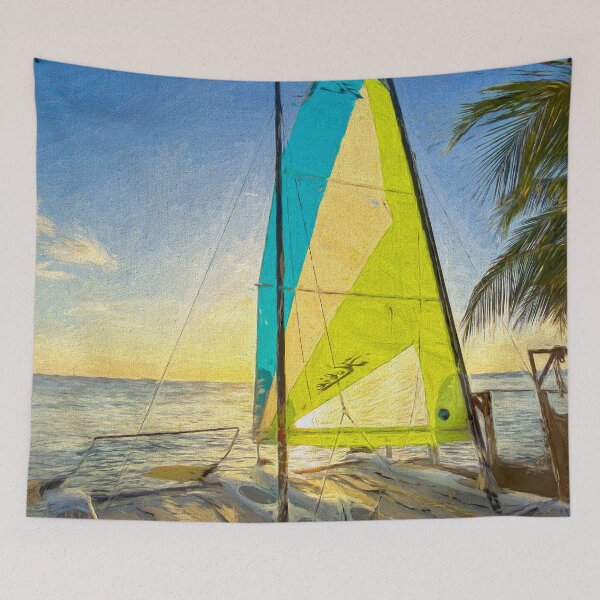 Item preview, Catamaran Barbados Sunset Beach Art designed and sold by Londonimages.
