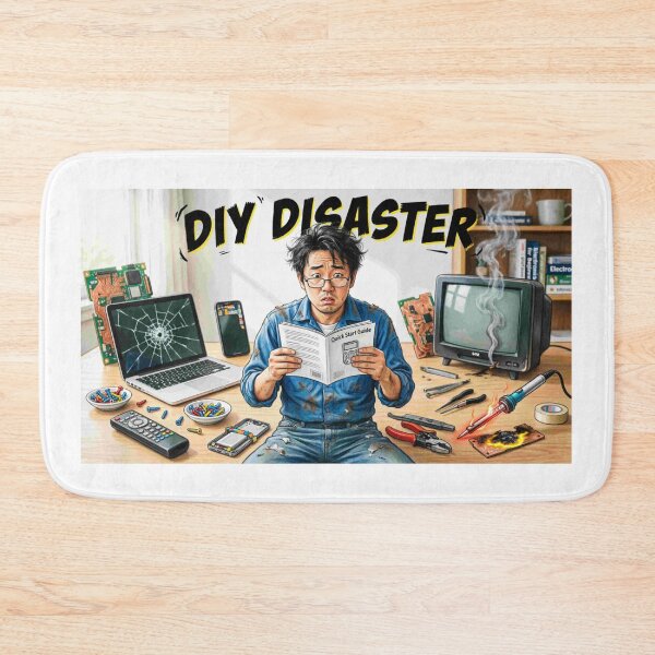 Item preview, DIY Disaster - Electronics Repair Fail Funny Cartoon designed and sold by Petringo.