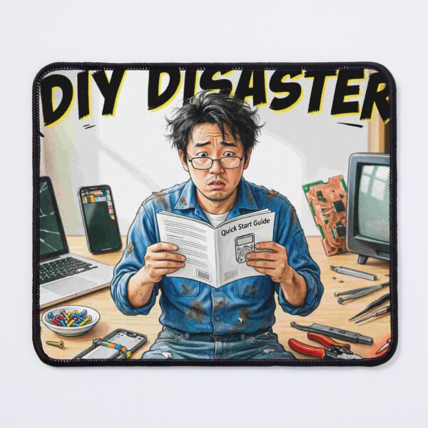 Item preview, DIY Disaster - Electronics Repair Fail Funny Cartoon designed and sold by Petringo.