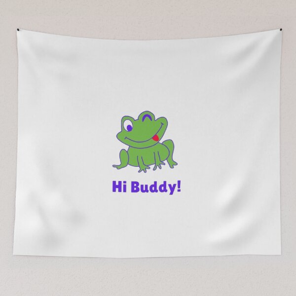 Item preview, Happy Green Frog Saying Hi Buddy designed and sold by DAILYNEEDSS.