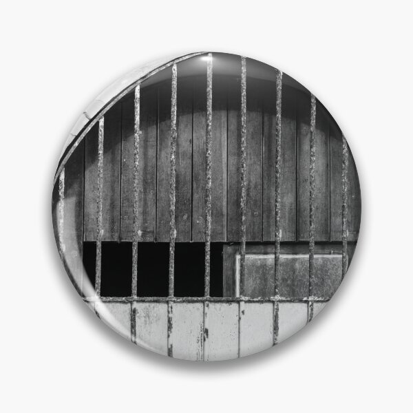 Item preview, Aged Arched Gate With Vertical Bars And Weathered Wall In Black And White designed and sold by Nmallia.