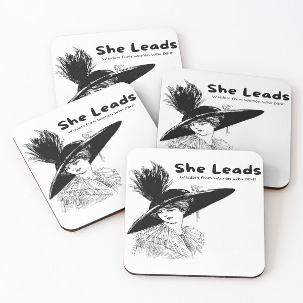 Item preview, She Leads Sticker | Women Empowerment Vintage Art Sticker | Feminist Quote Decal | Inspirational Female Leader Gift | Retro Feminine Aesthetic designed and sold by FashionEmpire86.
