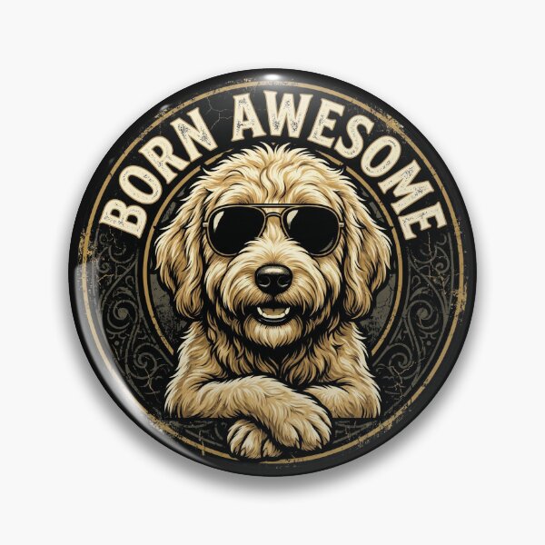 Item preview, Born Awesome Goldendoodle Dog Lover Shirt | Cool Dog Vintage Graphic Tee designed and sold by SOFWIN.