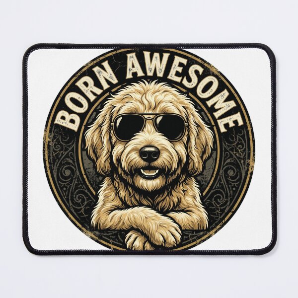 Item preview, Born Awesome Goldendoodle Dog Lover Shirt | Cool Dog Vintage Graphic Tee designed and sold by SOFWIN.