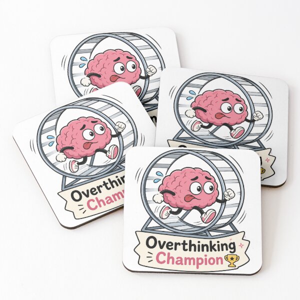 Item preview, Overthinking Champion – Funny Brain Hamster Wheel Sticker designed and sold by Rosa Studio.