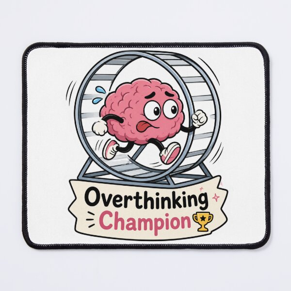 Item preview, Overthinking Champion – Funny Brain Hamster Wheel Sticker designed and sold by Rosa Studio.