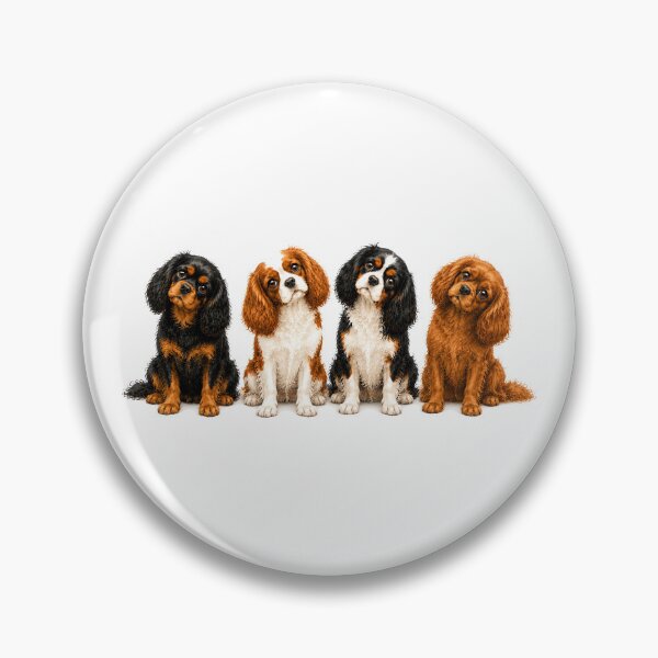 Item preview, Four Cavalier King Charles Spaniels | Watercolor Dog Portrait designed and sold by SakuraWaStyle.