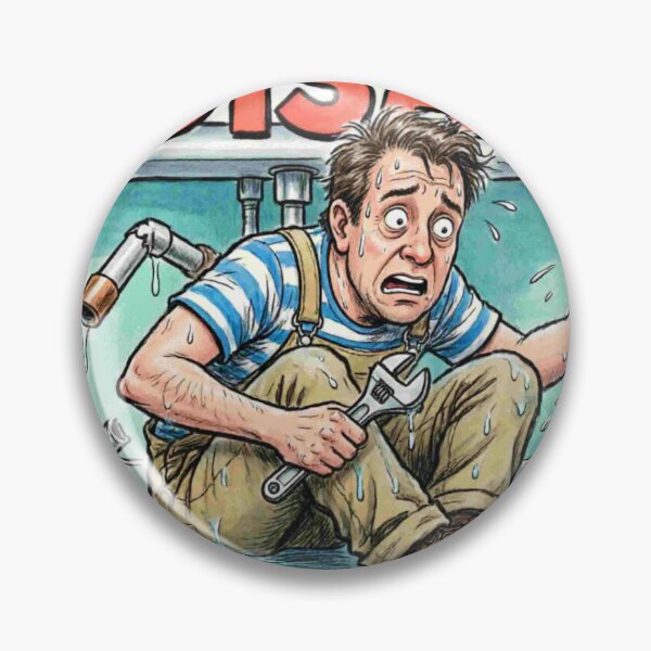 Item preview, DIY Disaster - Plumbing Fail Funny Cartoon designed and sold by Petringo.
