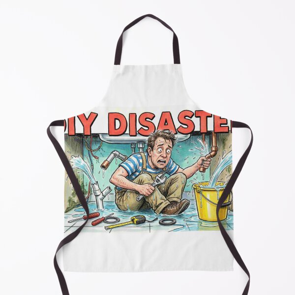 Item preview, DIY Disaster - Plumbing Fail Funny Cartoon designed and sold by Petringo.