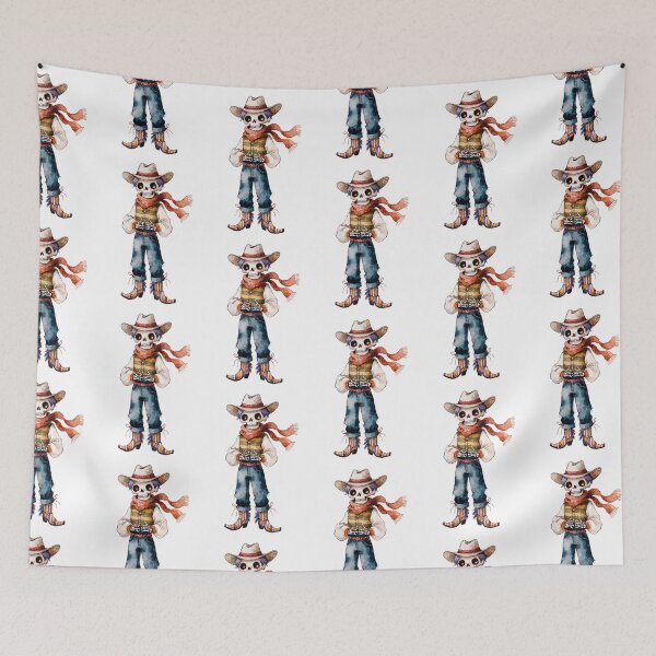 Item preview, Spooky Halloween Skeleton Cowboy designed and sold by HegArt23.